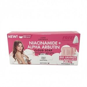 NEW Luxe Organix Niacinamide + Alpha Arbutin Cloud Soap BIG SAVINGS ECO BUNDLE